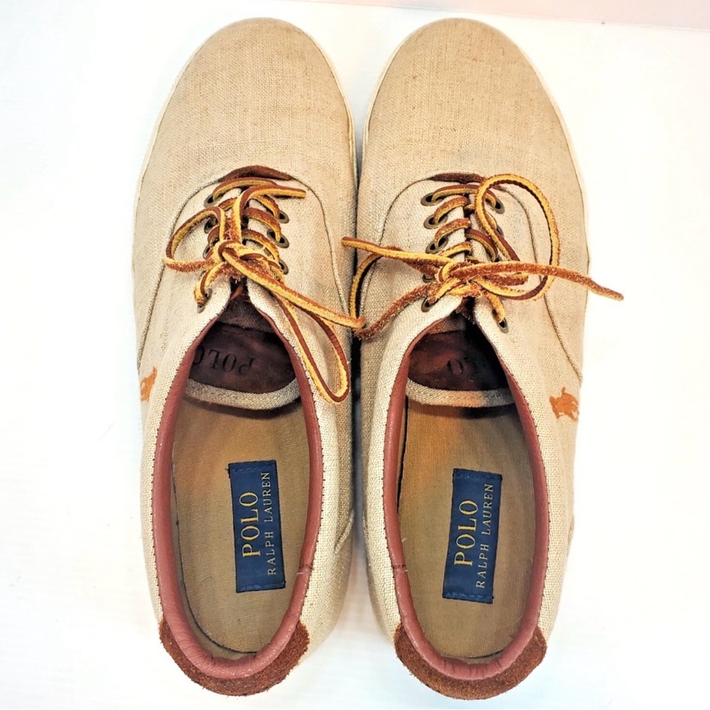 Ralph Lauren Men's Tan Canvas Oxfords